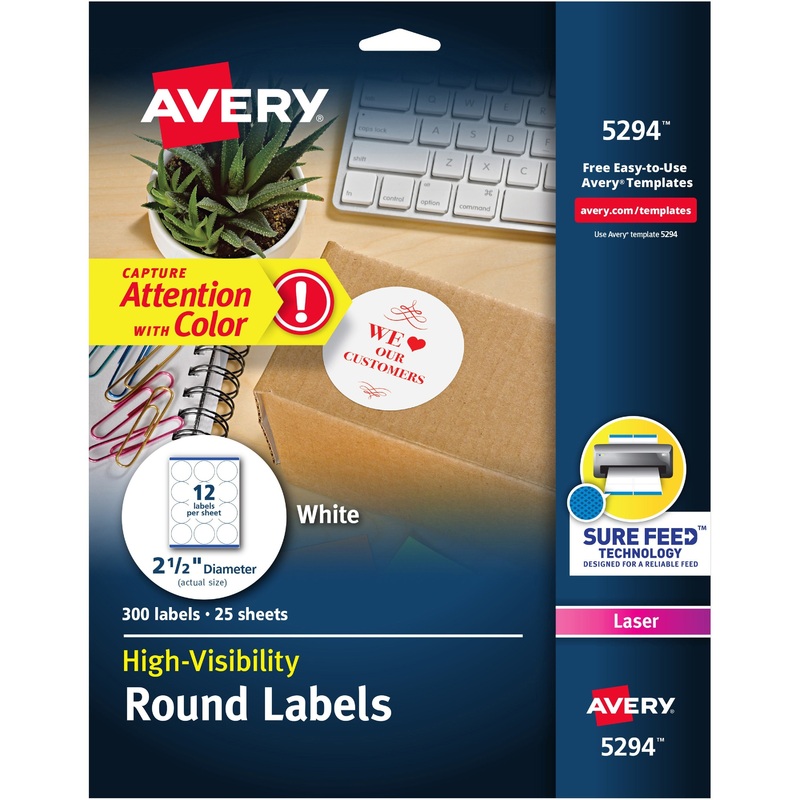 Avery Round High Visibility Labels – AVE5294