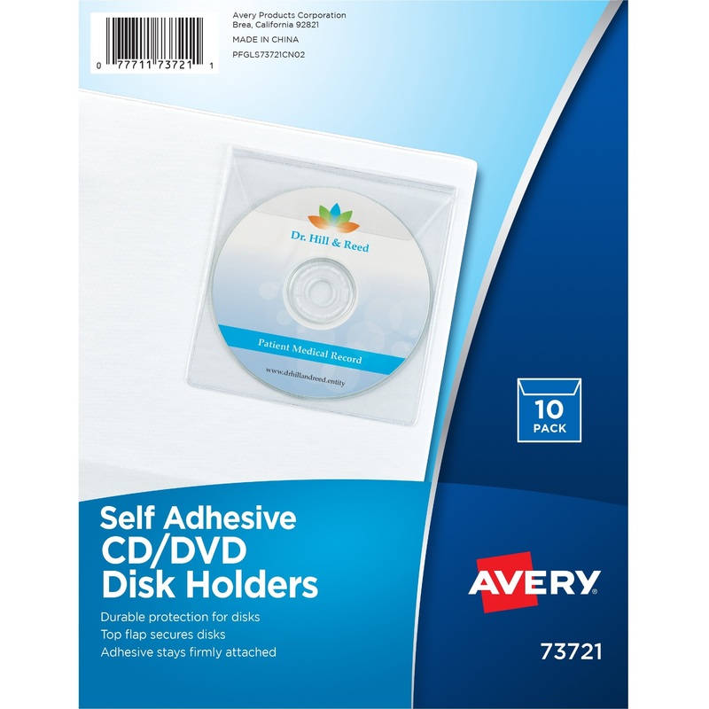 Avery Vinyl Self-Adhesive Media/CD/DVD Pockets – AVE73721