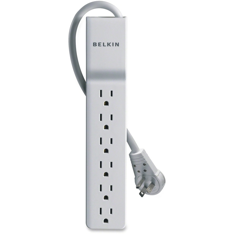 Belkin 6 Outlet Home/Office Surge Protector -Rotating plug – 8 foot cord – White -720 Joules – BLKBE10600008R