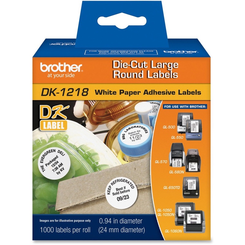 Brother DK1218 – White Round Paper Adhesive Labels – BRTDK1218