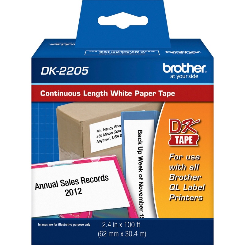 Brother DK2205 – Continuous Length White Film Paper Tape – BRTDK2205