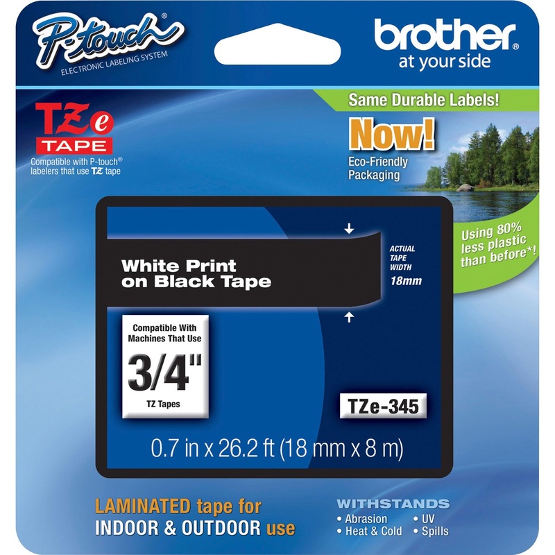 Brother P-Touch TZe Flat Surface Laminated Tape – BRTTZE345