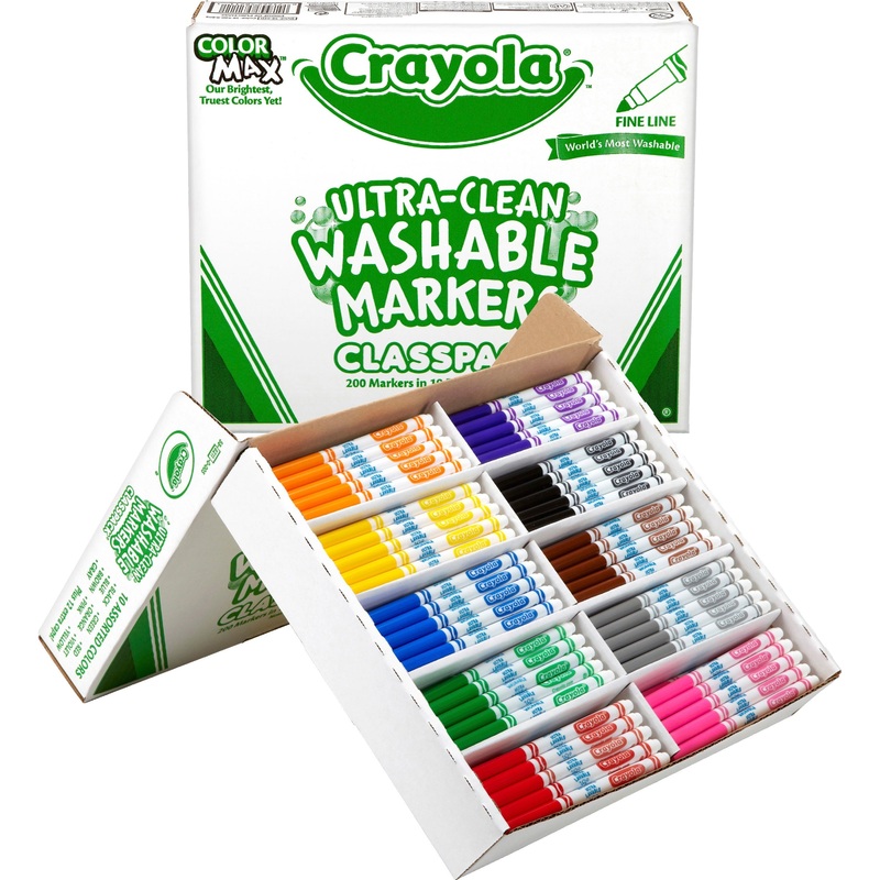 Crayola 10-Color Ultra-Clean Washable Marker Classpack – CYO588211
