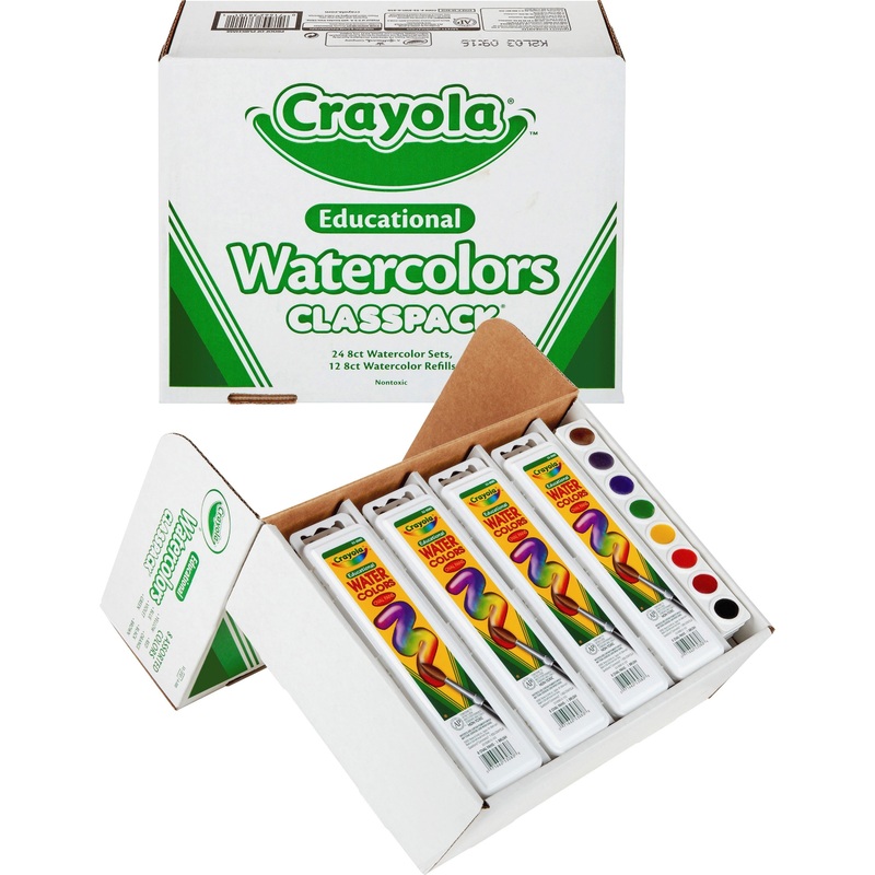 Crayola 8-Color Educational Watercolors Classpack – CYO538101