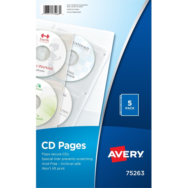Avery CD Pages – AVE75263|Top Loading|CD,DVD