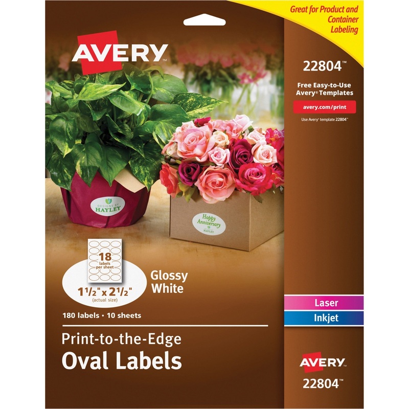 Avery Glossy White Labels – Sure Feed Technology – AVE22804