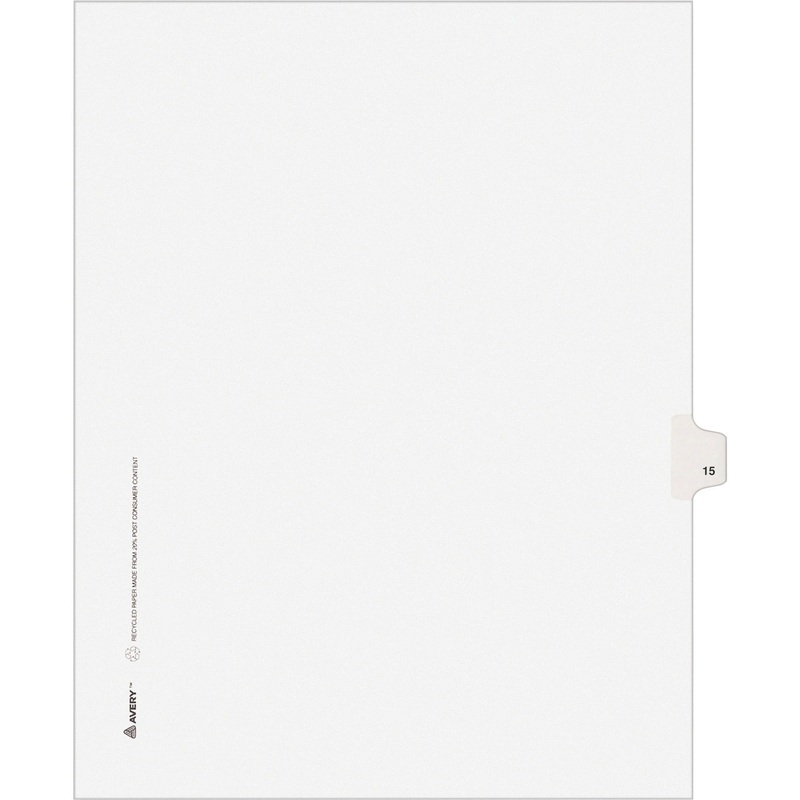 Avery Individual Legal Exhibit Dividers – Avery Style – Unpunched – AVE11925