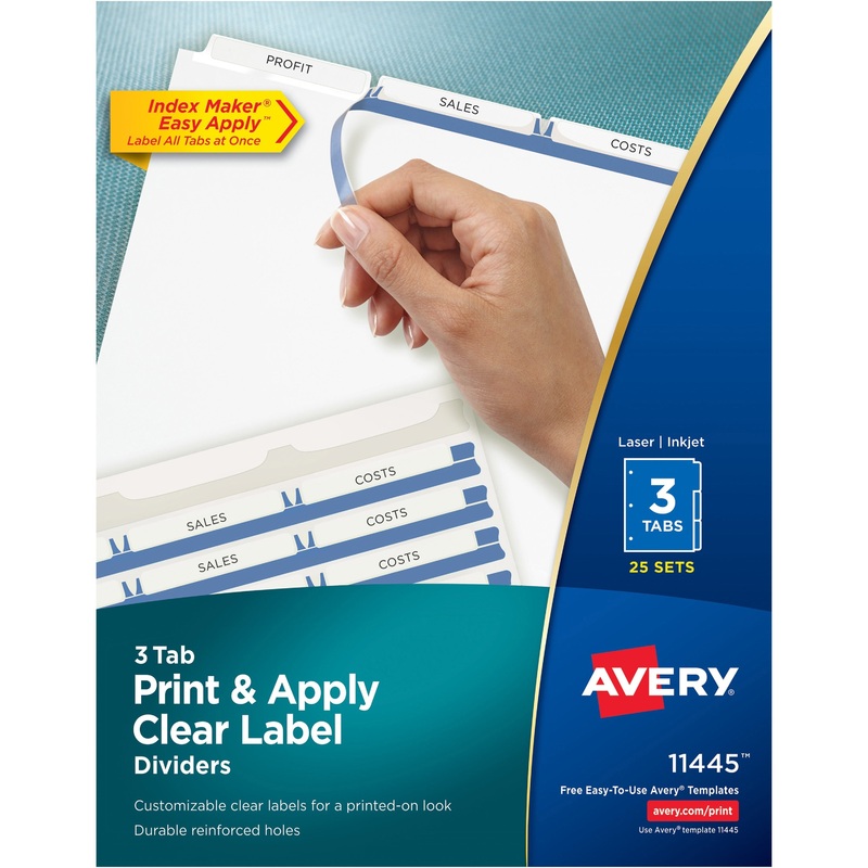 Avery Print & Apply Clear Label Dividers – Index Maker Easy Apply Label Strip – AVE11445