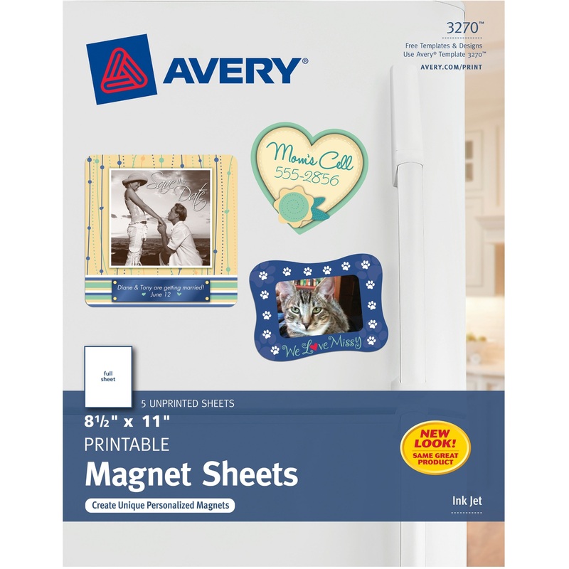 Avery Printable Magnet Sheets, 8.5 x 11 , 5 Sheets (3270) – AVE3270