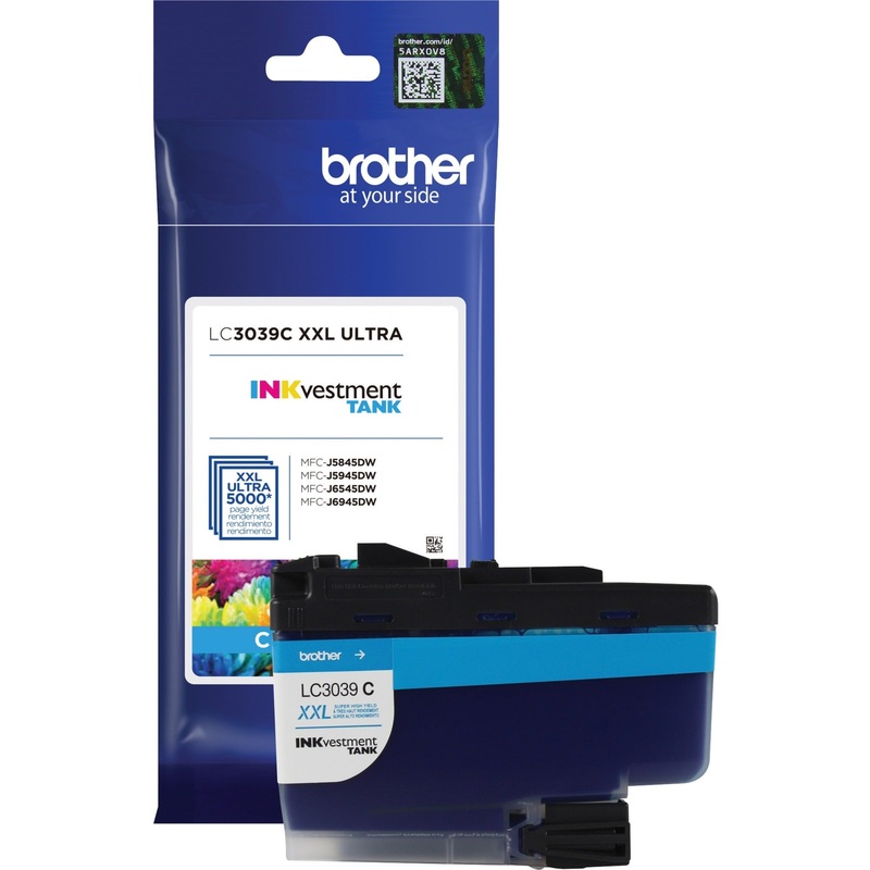 Brother Genuine LC3039C Ultra High-yield Cyan INKvestment Tank Ink Cartridge – BRTLC3039C