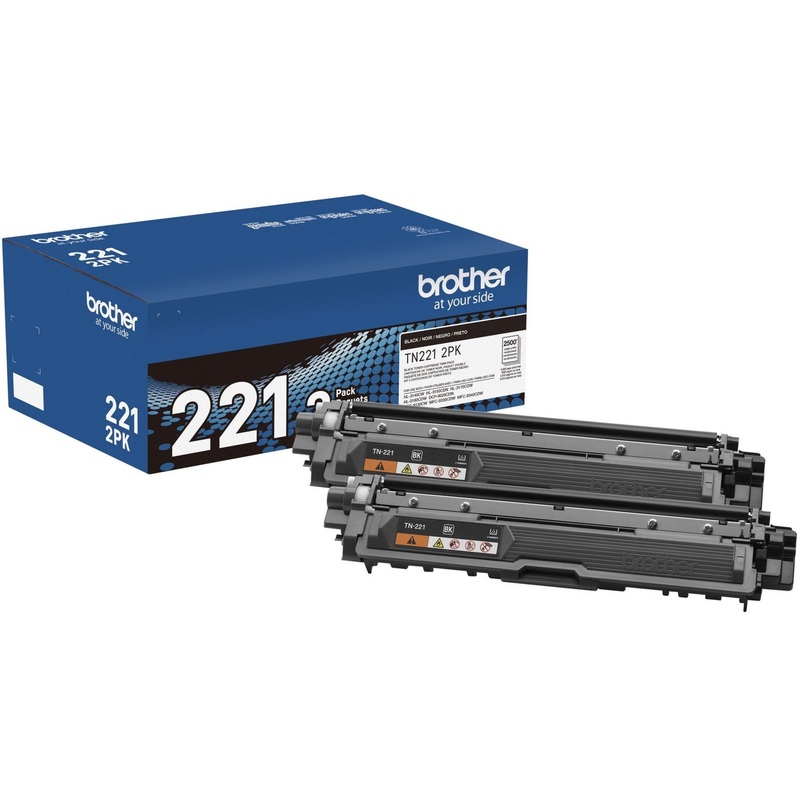Brother TN221 Original Standard Yield Laser Toner Cartridge – Twin-pack – Black – 2 / Box – BRTTN2212PK
