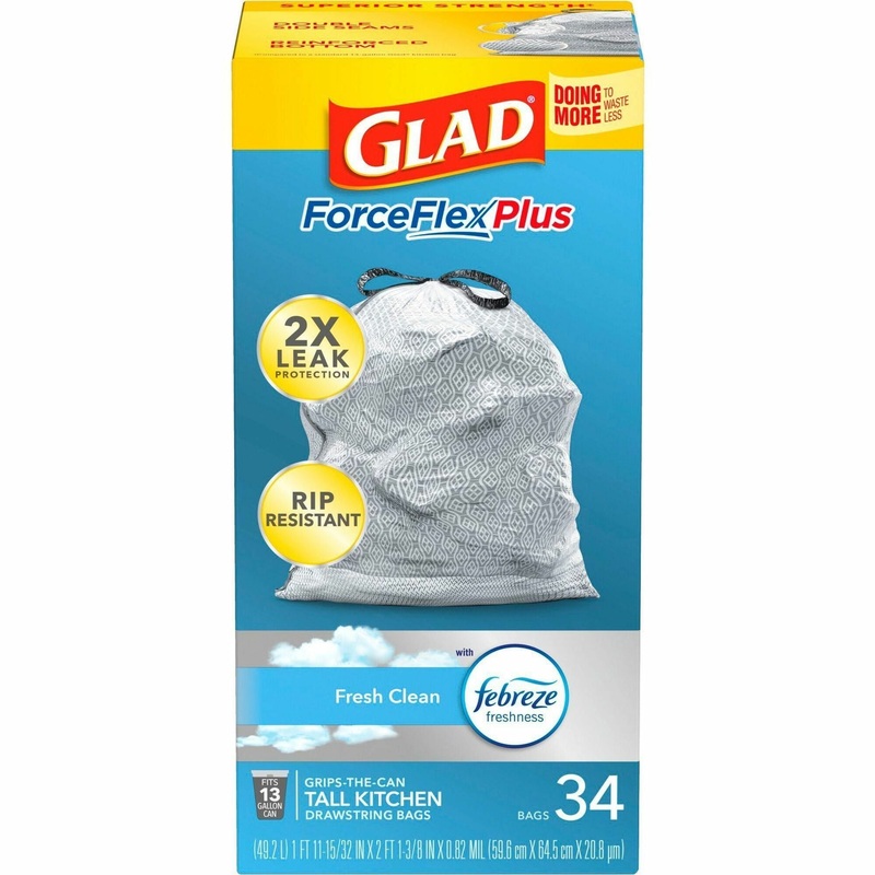 Glad ForceFlexPlus Tall Kitchen Drawstring Trash Bags – CLO70320
