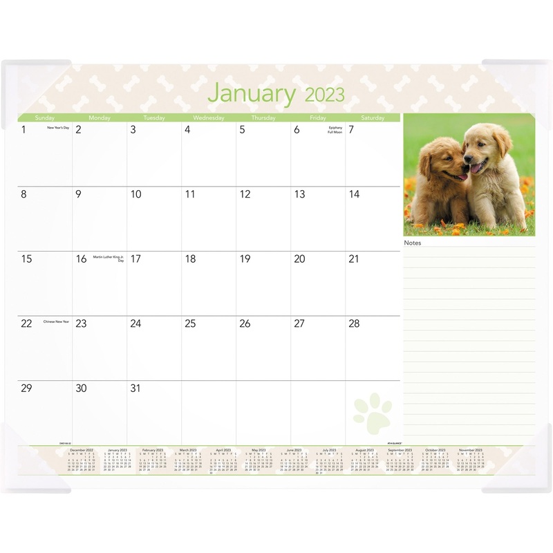 At-A-Glance Puppies Monthly Desk Pad – AAGDMD16632