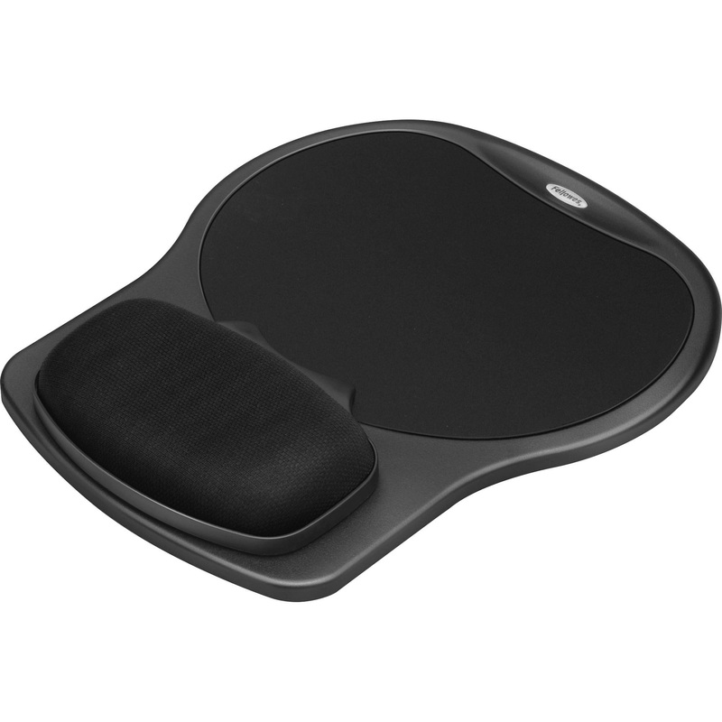 Fellowes Easy Glide Gel Wrist Rest and Mouse Pad – Black – FEL93730
