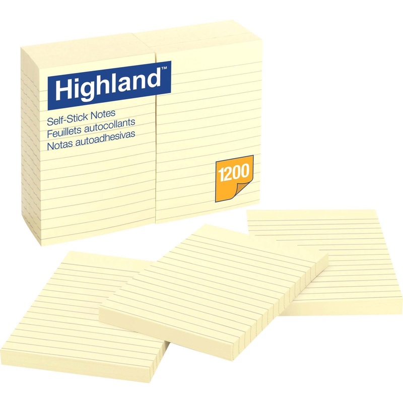 Highland Self-sticking Lined Notepads – MMM6609YW