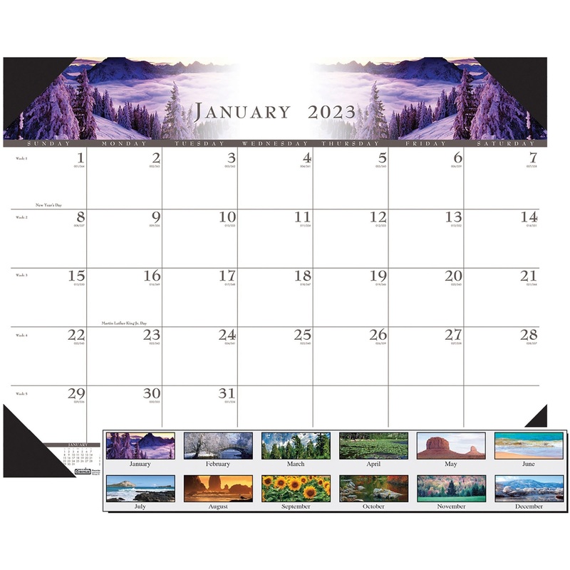 House of Doolittle Recycled Illustrated Desk Pad Calendar – HOD140HD