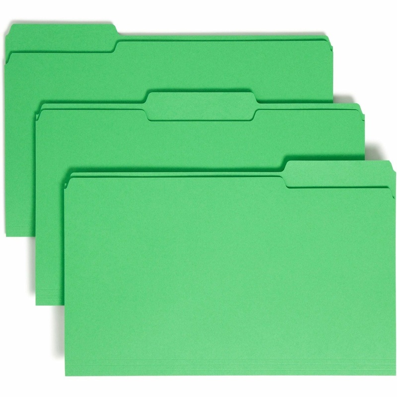 Smead Colored 1/3 Tab Cut Legal Recycled Top Tab File Folder – SMD17143
