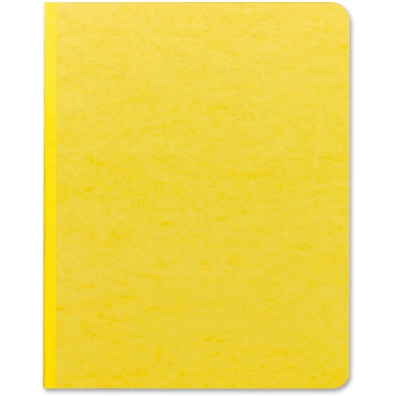 Smead Premium Pressboard Report Cover, Metal Prong Fastener with Compressor, Side Fastener, 3 Capacity, Letter Size, Yellow, 25 per Box (81852) – SMD81852