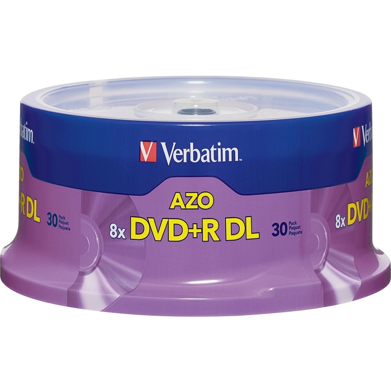 Verbatim 96542 DVD Recordable Media – DVD+R DL – 8x – 8.50 GB – 30 Pack Spindle – VER96542