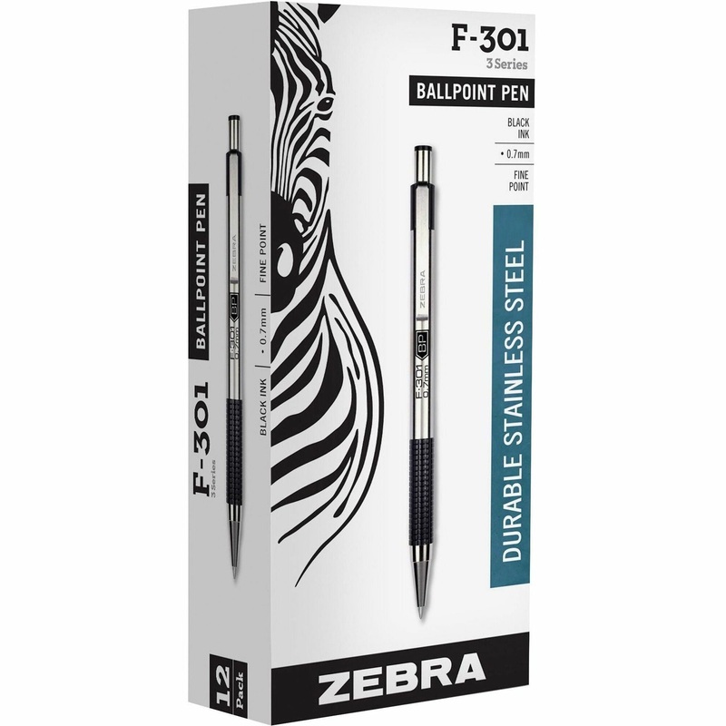 Zebra Pen F-301 Stainless Steel Ballpoint Pens – ZEB27110