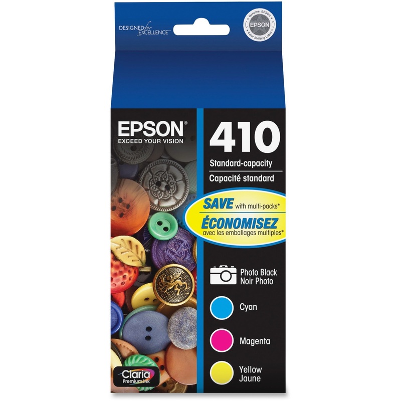 Epson DURABrite Ultra 410 Original Standard Yield Inkjet Ink Cartridge – Photo Black, Cyan, Magenta, Yellow Pack – EPST410520S