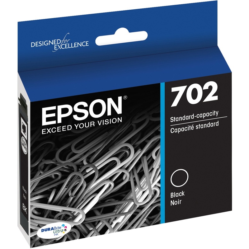 Epson DURABrite Ultra T702 Original Standard Yield Inkjet Ink Cartridge – Black – 1 Each – EPST702120S
