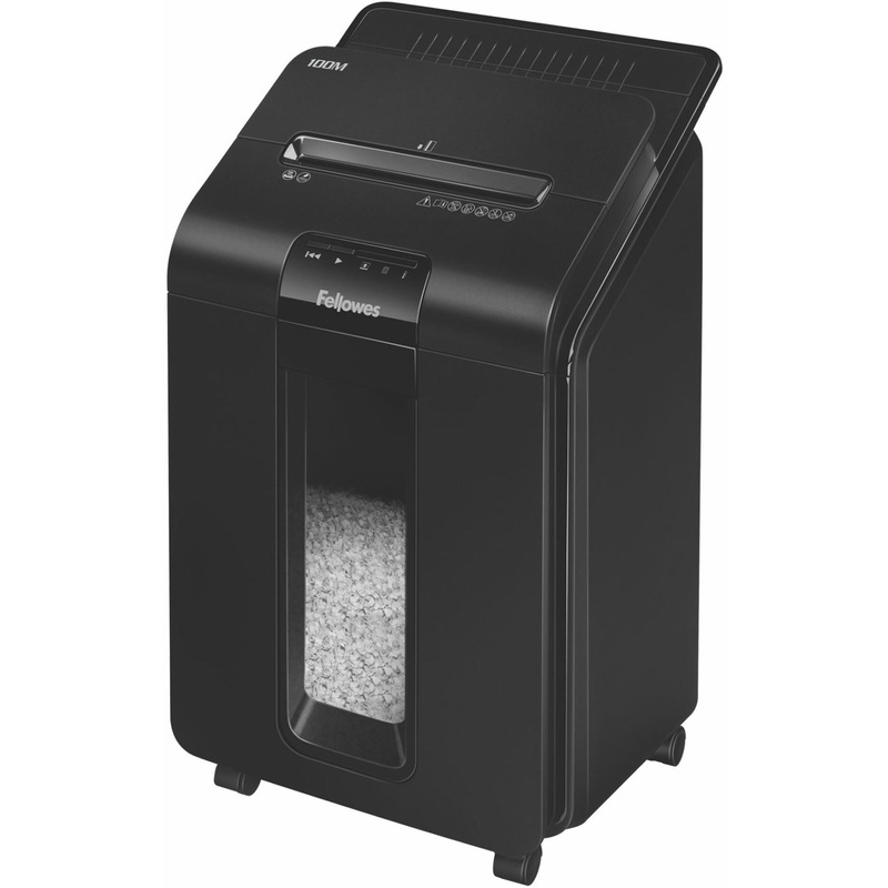 Fellowes AutoMax 100M Micro-Cut Commercial Office Auto Feed 2-in-paper shredder with 100-Sheet Capacity – FEL4629001