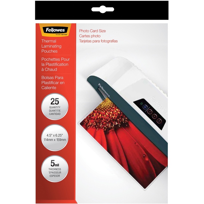 Fellowes Photo Card Glossy Thermal Laminating Pouches – FEL52010