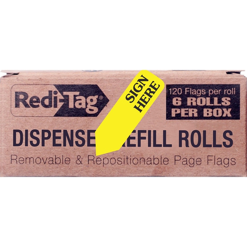 Redi-Tag Sign Here Arrow Flags Dispenser Refills – RTG91001