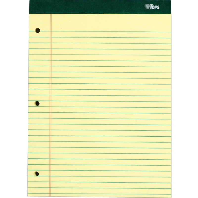 TOPS Perforated 3 Hole Punched Ruled Docket Legal Pads – TOP63387