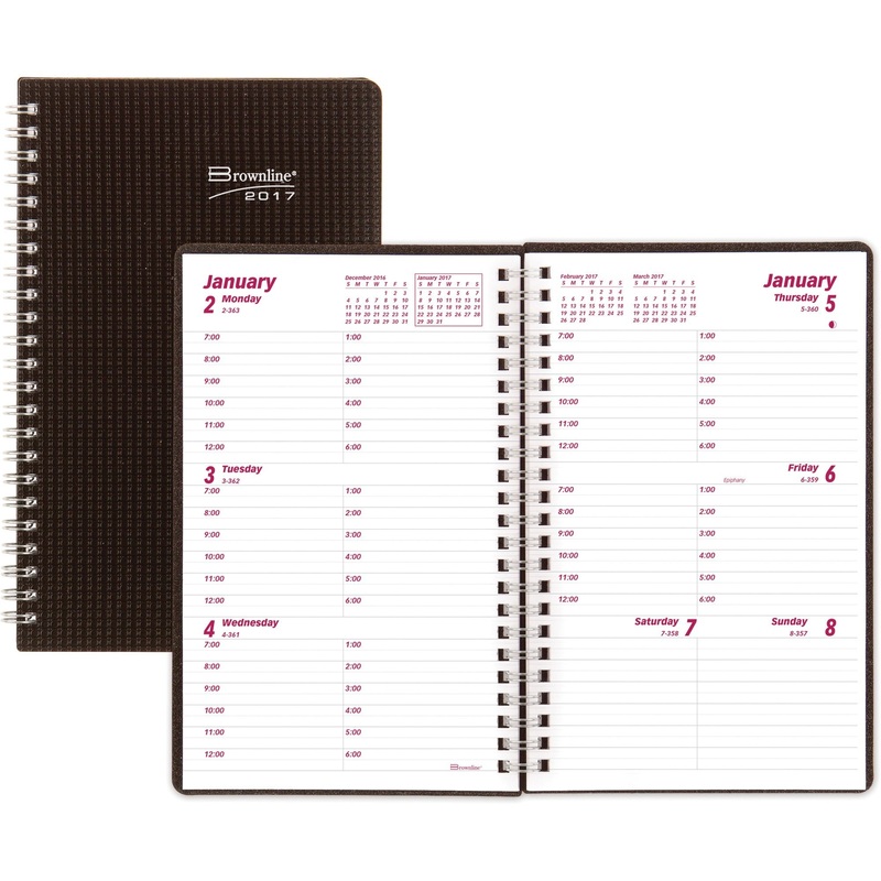 Brownline DuraFlex Weekly Appointment Book – REDCB75VBLK