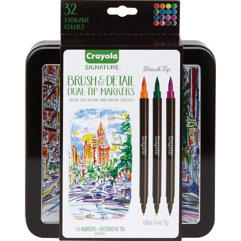 Crayola Brush & Detail Dual Tip Markers – CYO586501