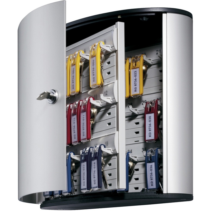 DURABLE Brushed Aluminum Keyed Lock 36-Key Cabinet – DBL195223
