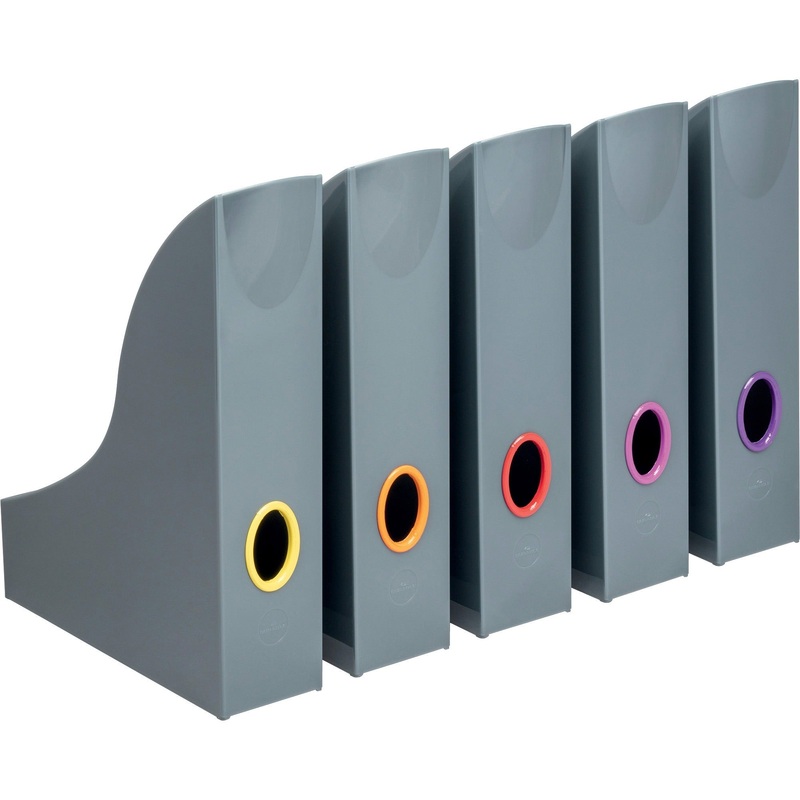 DURABLE VARICOLOR Magazine Rack Set, Gray/Multicolor – 5 pack – DBL770657