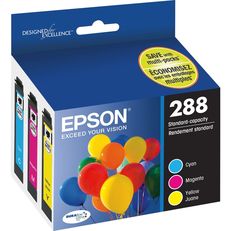 Epson DURABrite Ultra T288 Original Inkjet Ink Cartridge – Cyan, Magenta, Yellow – 3 / Pack – EPST288520S