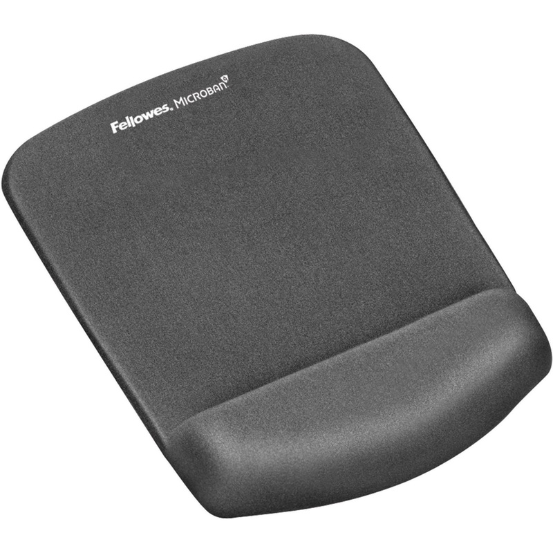 Fellowes PlushTouch Mouse Pad Wrist Rest with Microban – Graphite – FEL9252201