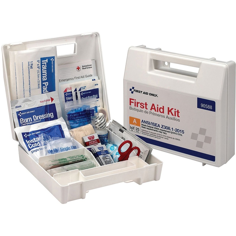 First Aid Only 25-Person Bulk Plastic First Aid Kit – ANSI Compliant – FAO90588