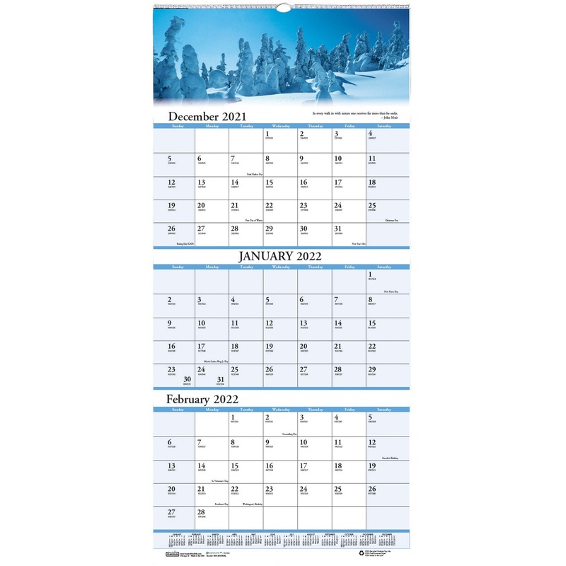 House of Doolittle Scenic 3-month Compact Wall Calendar – HOD3636