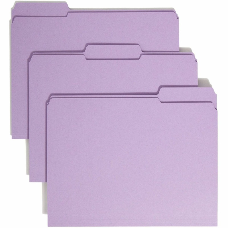 Smead Colored 1/3 Tab Cut Letter Recycled Top Tab File Folder – SMD12434