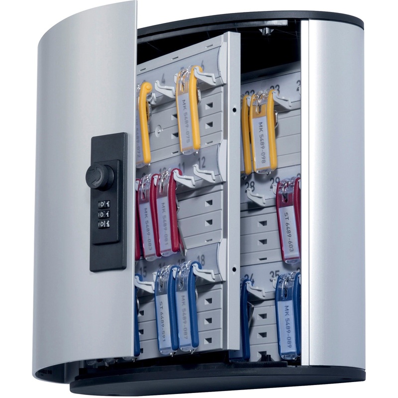 DURABLE Brushed Aluminum Combo Lock 36-Key Cabinet – DBL196623