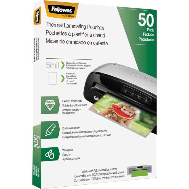 Fellowes Letter-Size Thermal Laminating Pouches – FEL5744501