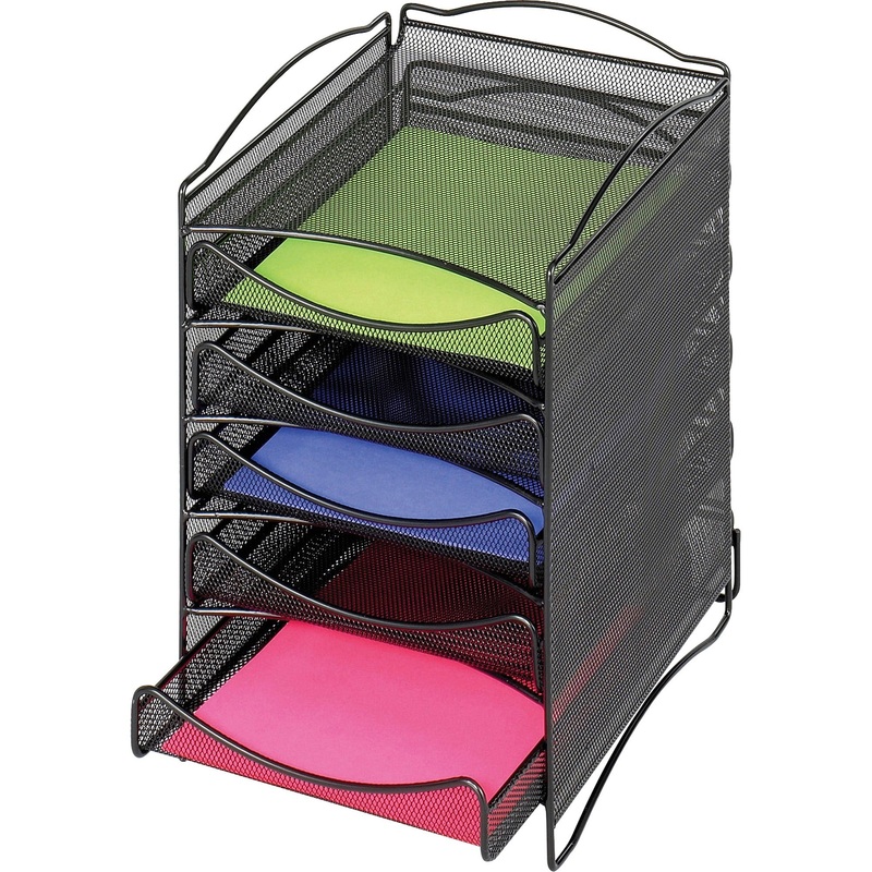 Safco 5-Compartment Mesh Desktop Organzier – SAF9432BL