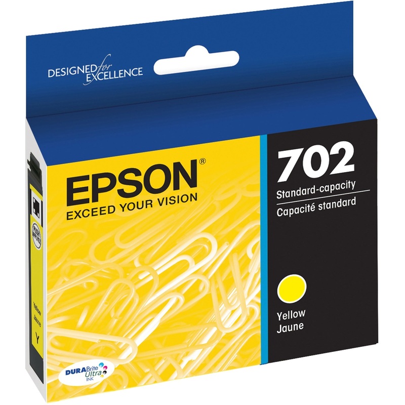 Epson DURABrite Ultra T702 Original Standard Yield Inkjet Ink Cartridge – Yellow – 1 Each – EPST702420S