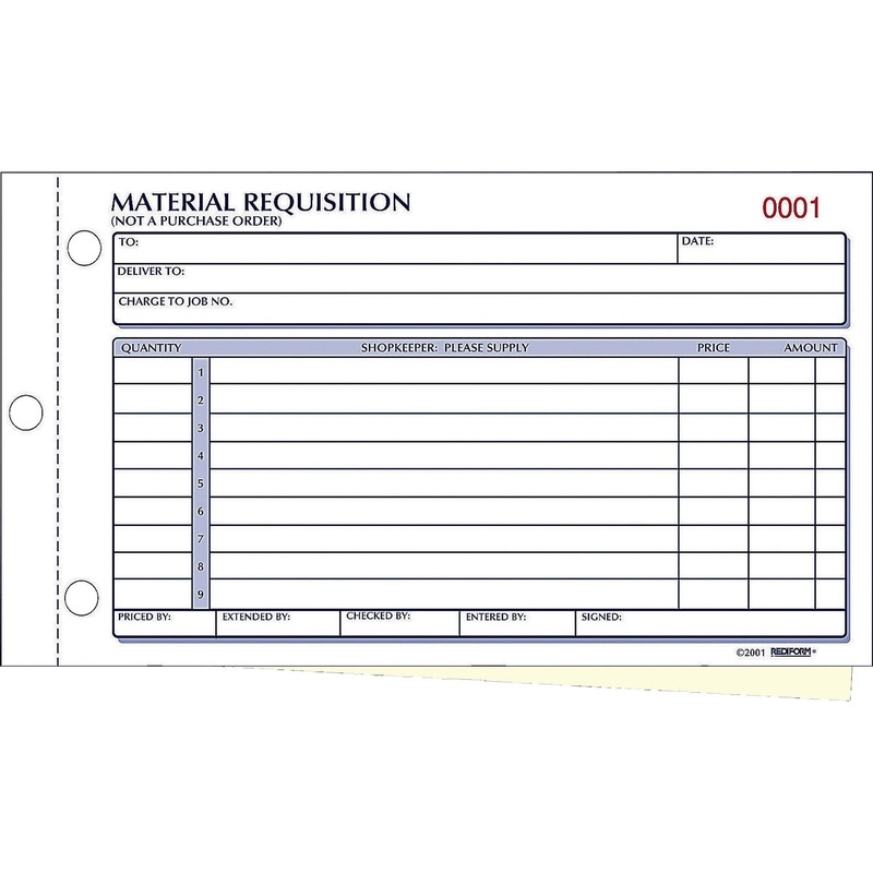 Rediform Material Requisition Purchasing Forms – RED1L114