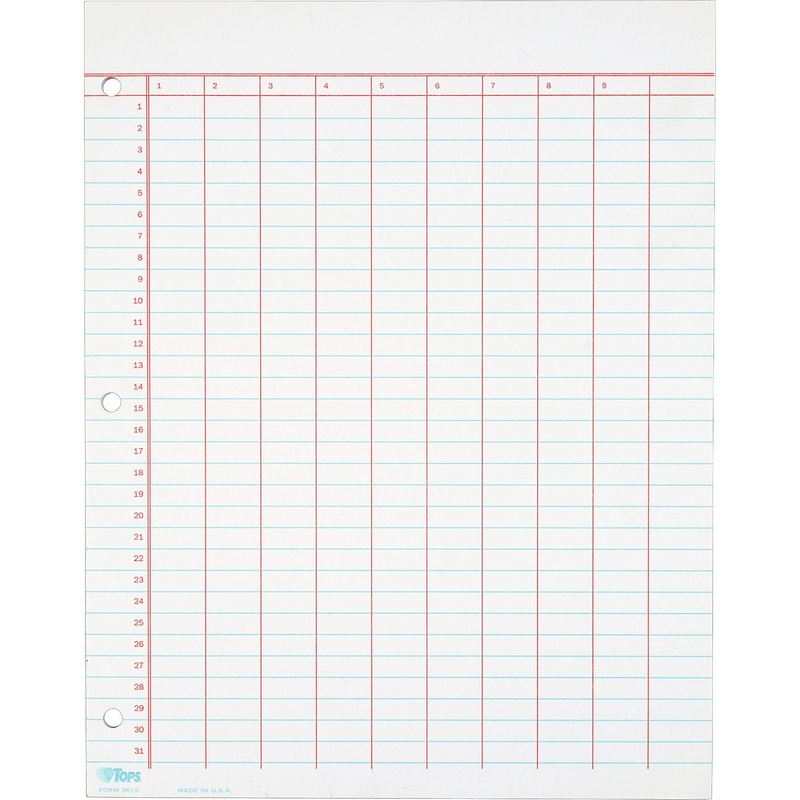 TOPS Summary Column Data Pads – TOP3619
