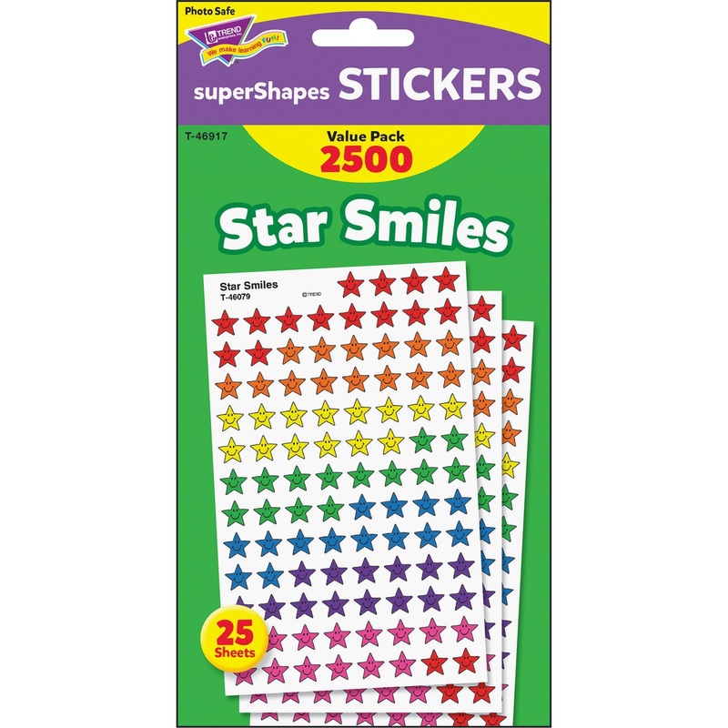 Trend Super Shapes Star Smiles Stickers – TEPT46917
