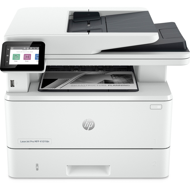 HP LaserJet Pro 4101fdn Laser Multifunction Printer – Monochrome – White – HEW2Z618F