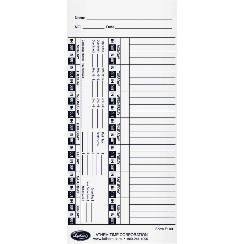 Lathem Universal Time Cards – LTHE100