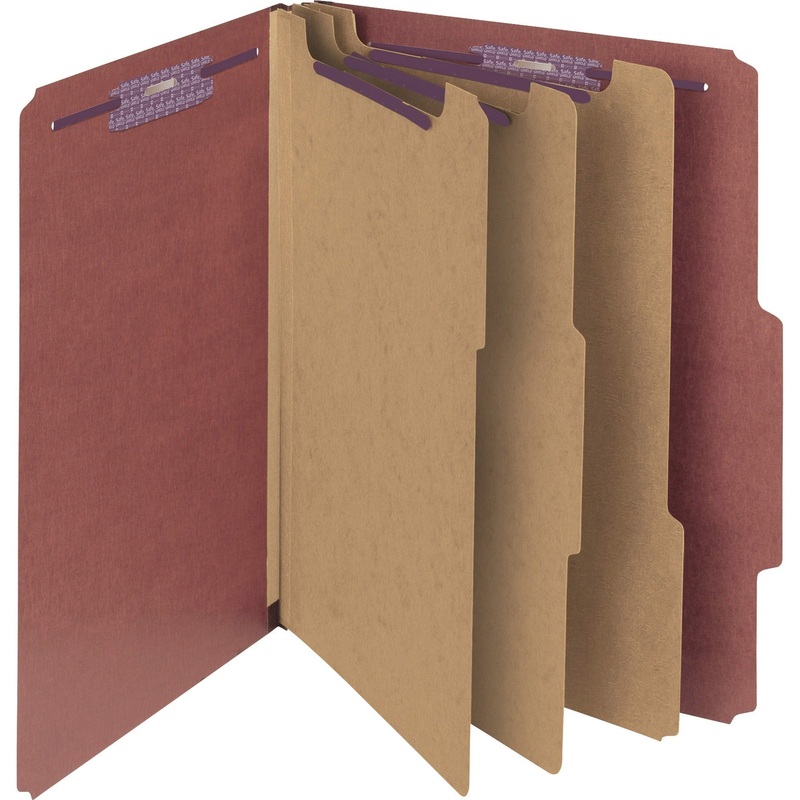 Smead SafeSHIELD 2/5 Tab Cut Letter Recycled Classification Folder – SMD14092