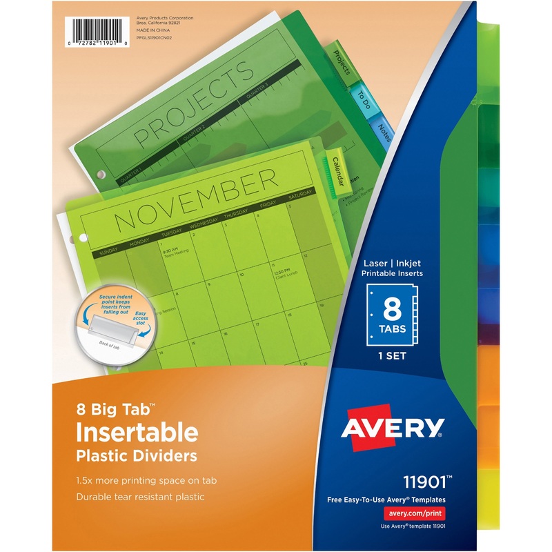 Avery Big Tab Insertable Plastic Dividers – AVE11901